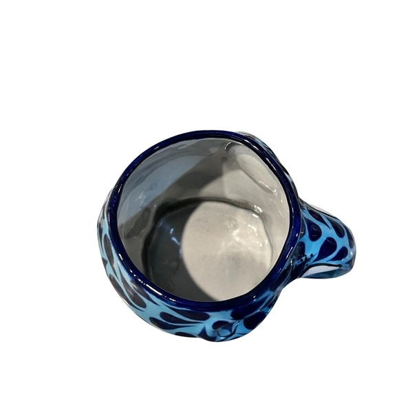 Signed Mexico Dimensional Blue Elephant Mug Signed Guate - Picture 9 of 13